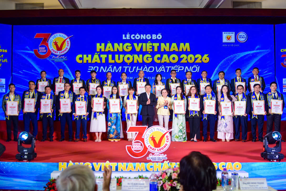 Hơn 580 doanh nghiệp đạt danh hiệu Hàng Việt Nam chất lượng cao năm 2026